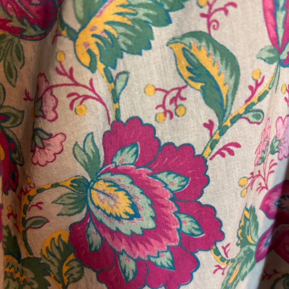 Sundance 100% Cotton Boho Cottage Whimsigoth  Floral Print Drawstring Pants XL - Picture 3 of 15